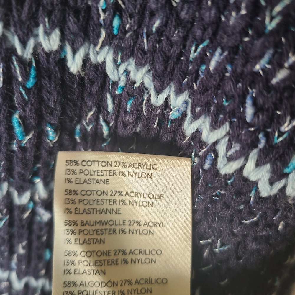 Free People NWT Starlight Blue Striped Cotton Blend Heavy Knit Sweater - Picture 11 of 14